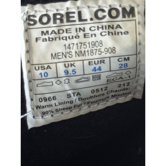 Sorel Mens NM1875-908 Waterproof Winter Boots Size 10 Black & Brown - Picture 9 of 14